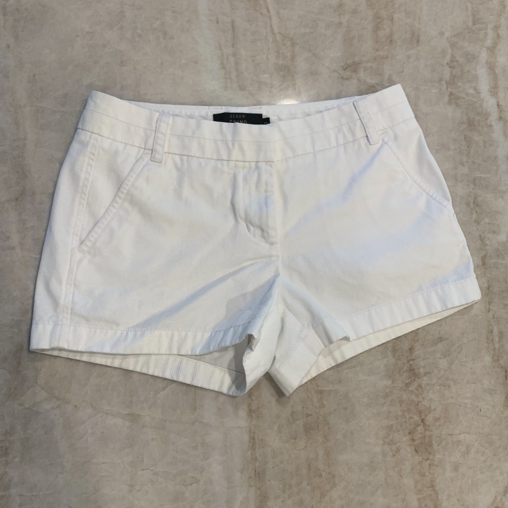 J. Crew 3" White Chino Shorts